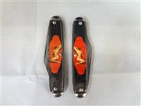 (2) Marilyn Monroe "Golden Dreams" Cut outs on Pocket Knives