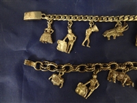 (2) Sterling Silver Charm Bracelet With 12 Charms 