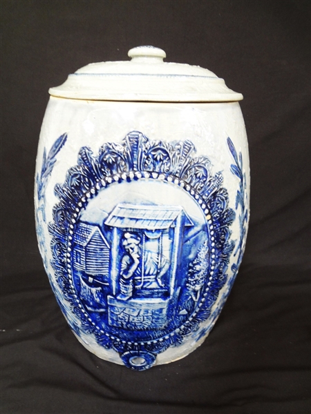 Whites Utica Water Cooler "At the Well" Stoneware 