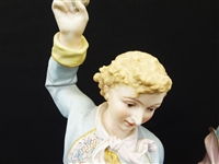 Pair Chelsea Porcelain Man and Woman Figurines Anchor Mark