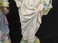 Pair Chelsea Porcelain Man and Woman Figurines Anchor Mark