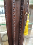 Styled After R.J. Horner Bevel Demilune Curio Cabinet Putti Finial Center