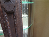 Styled After R.J. Horner Bevel Demilune Curio Cabinet Putti Finial Center