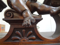 Styled After R.J. Horner Bevel Demilune Curio Cabinet Putti Finial Center