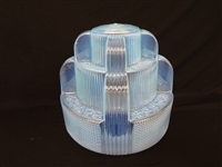 Art Deco Oversize Ball Room Blue Opalescent Tiered Lamp Shade