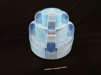 Art Deco Oversize Ball Room Blue Opalescent Tiered Lamp Shade