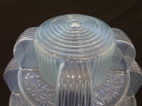 Art Deco Oversize Ball Room Blue Opalescent Tiered Lamp Shade