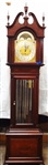 R. J. Horner Grandfather Clock Mahogany Case J.J. Elliott Movement, Harrington Chime Tubes