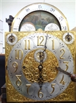 R. J. Horner Grandfather Clock Mahogany Case J.J. Elliott Movement, Harrington Chime Tubes