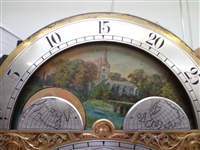 R. J. Horner Grandfather Clock Mahogany Case J.J. Elliott Movement, Harrington Chime Tubes