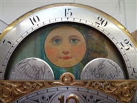 R. J. Horner Grandfather Clock Mahogany Case J.J. Elliott Movement, Harrington Chime Tubes