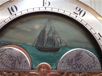 R. J. Horner Grandfather Clock Mahogany Case J.J. Elliott Movement, Harrington Chime Tubes