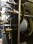R. J. Horner Grandfather Clock Mahogany Case J.J. Elliott Movement, Harrington Chime Tubes