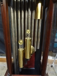 R. J. Horner Grandfather Clock Mahogany Case J.J. Elliott Movement, Harrington Chime Tubes
