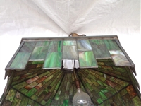 Arts and Crafts Style Six Sided Leaded Hanging Glass Shade