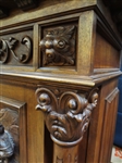 Italian Renaissance Revival (10) Piece Dining Set, Carved Frieze, Full Lion Detail