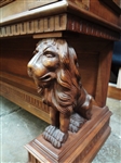 Italian Renaissance Revival (10) Piece Dining Set, Carved Frieze, Full Lion Detail