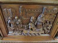 Italian Renaissance Revival (10) Piece Dining Set, Carved Frieze, Full Lion Detail