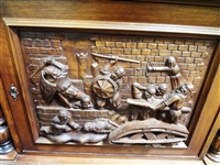 Italian Renaissance Revival (10) Piece Dining Set, Carved Frieze, Full Lion Detail