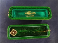 Salvador Dali Owned and Worn 14k Gold and Diamond Lapel Pin