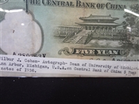 (4) Historical Autographs on Currency: Dean Rusk, Norman Vincent Peale, George Abbe, Wilbur Cohen