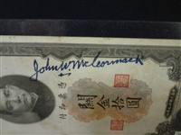 (3) Historical Autographs on Currency: John McCormack, Henry Cabot Lodge, Herbert Brownell