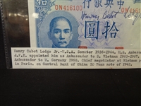 (3) Historical Autographs on Currency: John McCormack, Henry Cabot Lodge, Herbert Brownell
