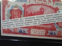 (3) Historical Autographs on Currency: John McCormack, Henry Cabot Lodge, Herbert Brownell