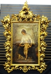 Massive Palatial Museum Quality Gilt Wood 19th Century Carved Baroque Frame With Inset Original Oil Painting
