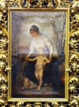 Massive Palatial Museum Quality Gilt Wood 19th Century Carved Baroque Frame With Inset Original Oil Painting