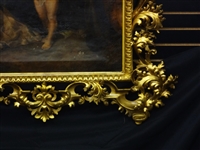 Massive Palatial Museum Quality Gilt Wood 19th Century Carved Baroque Frame With Inset Original Oil Painting