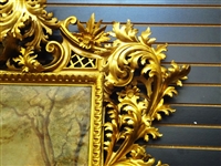 Massive Palatial Museum Quality Gilt Wood 19th Century Carved Baroque Frame With Inset Original Oil Painting