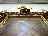 Massive Palatial Museum Quality Gilt Wood 19th Century Carved Baroque Frame With Inset Original Oil Painting