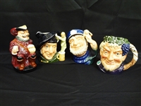 (4) Royal Doulton Large Character Mugs: Bacchus, Falstaff, Tam OShanter, Old Salt
