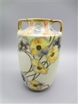 Nippon Hand Painted Floral Double Handle Vase