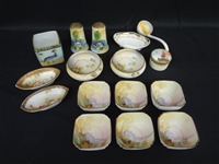 Large Group of Hand Painted Nippon Porcelain Pieces