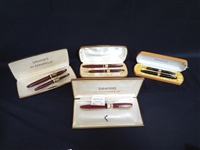(4) 14k Gold Nib Sheaffer Fountain Pen and Pencil Sets