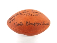Autographed Wilson NFL Football Dante Gluefingers Lavelli, Leroy Kelly, Lou Groza
