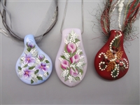 (3) Vicki Curren Hand Made Glass Pendant Necklaces