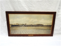 Massive Panoramic Hand Tinted Train Photograph Blue Comet Train New York Central Framed