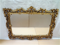 Oversize Ornate Wood Gilt Hallway Mirror