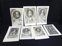 (7) Group of 18th Century Engraving Portraits 