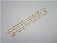 (2) Gold Plated Sterling Silver Rope Necklaces