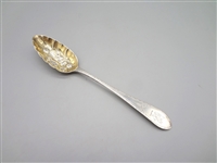 Berry Sterling Silver Serving Spoon High Relief Gold Wash Bowl