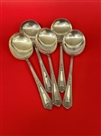 (5) Watson Sterling Silver Navarre 1908 Bouillon Spoons