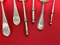 (6) Small Sterling Silver Condiment Ladles