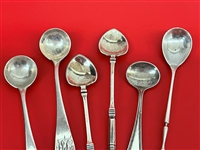 (6) Small Sterling Silver Condiment Ladles