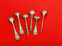 (6) Small Sterling Silver Condiment Ladles
