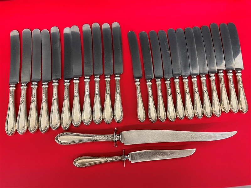 (25) Gorham Sterling Silver Knives "Edgeworth" 1922