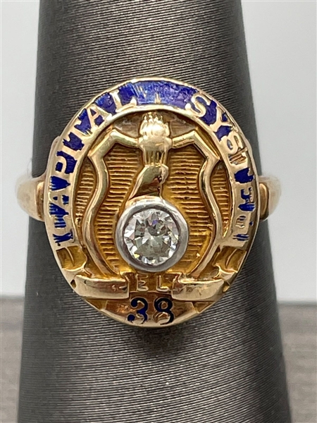 10K Gold Company Enameled Diamond Ring
